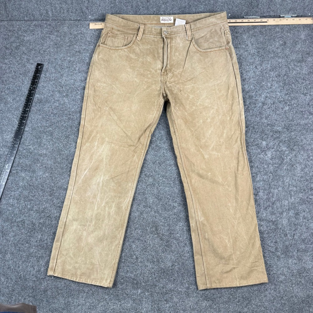 Ablanche Jeans Mens Size 40 Tan Straight Leg Cotton Denim Casual Streetwear